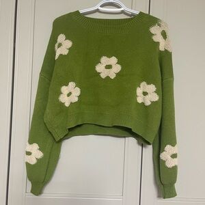 Dreamers by Debut Oversized Floral Crop Sweater